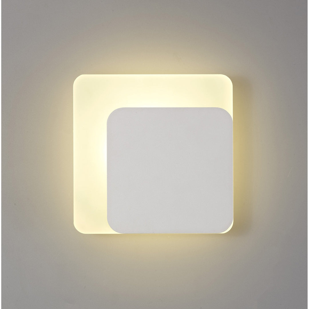 Nelson Lighting NLK03979 Modena Magnetic Base Wall Lamp LED 15/19cm Square Right Offset Sand White