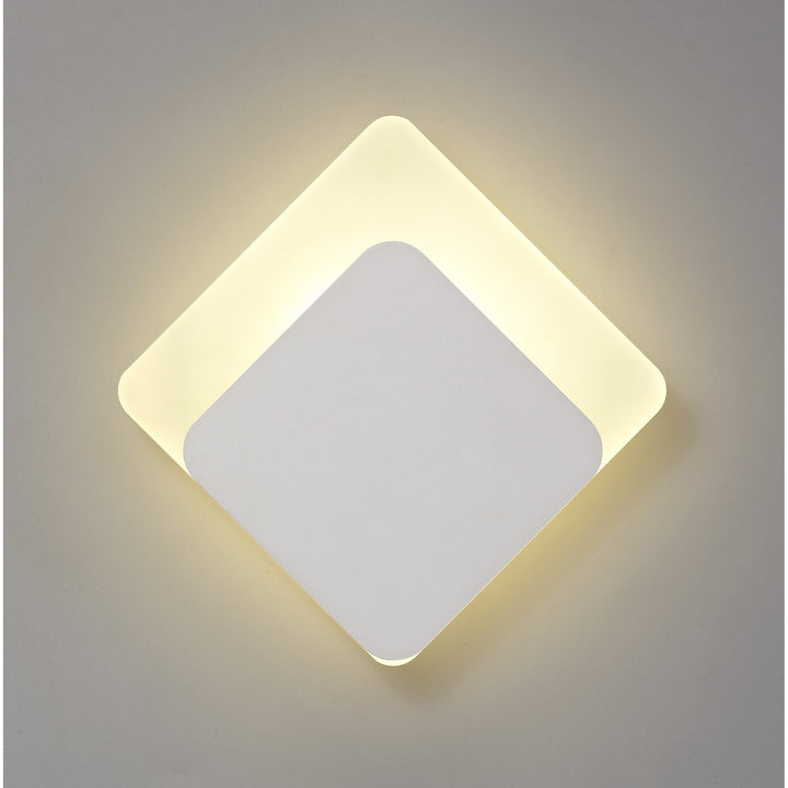 Nelson Lighting NLK03989 Modena Magnetic Base Wall Lamp LED 15/19cm Diamond Bottom White/ Frosted Diffuser