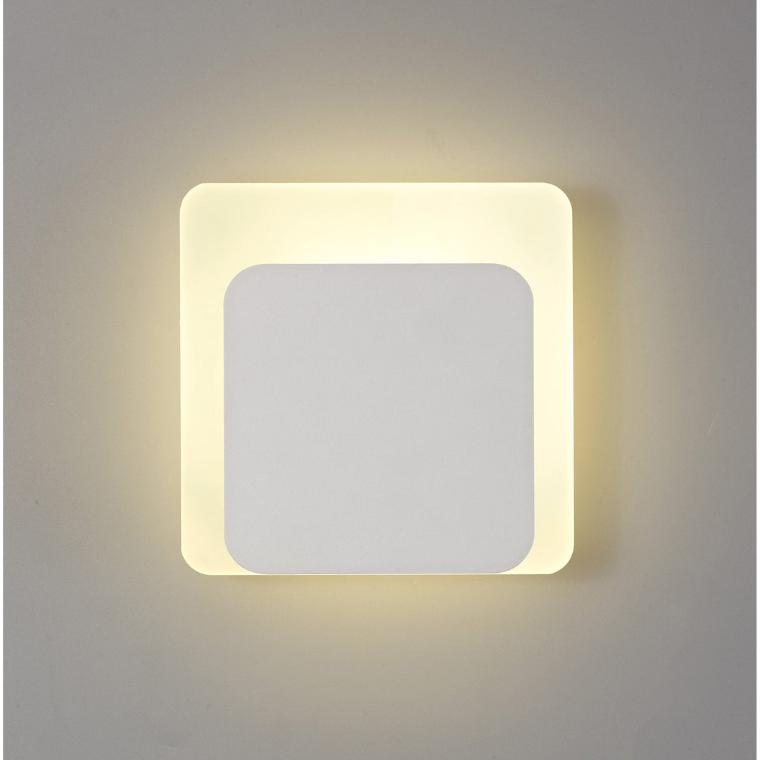 Nelson Lighting NLK03999 Modena Magnetic Base Wall Lamp LED 15/19cm Square Bottom Offset Sand White