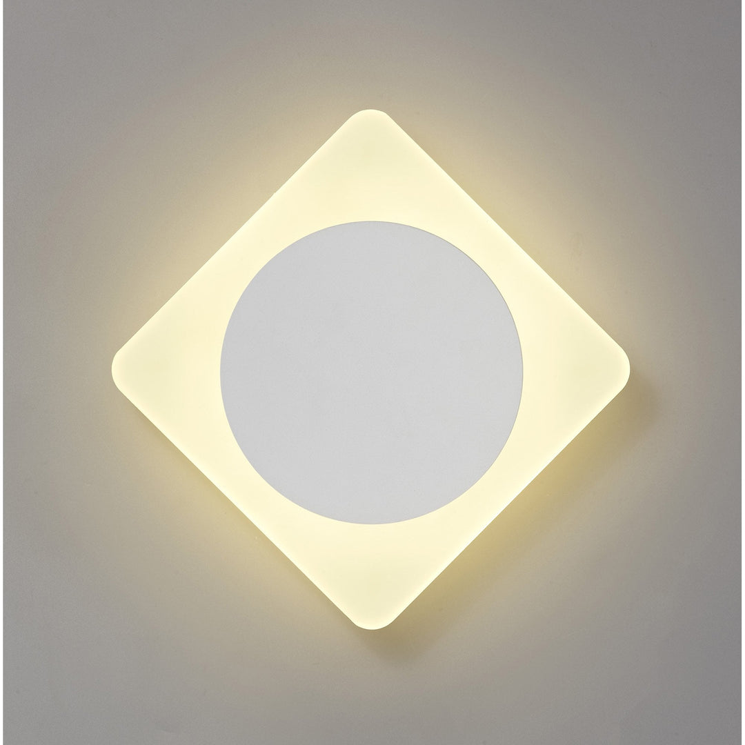 Nelson Lighting NLK04019 Modena Magnetic Base Wall Lamp LED 15cm Round 19cm Diamond White/ Frosted Diffuser