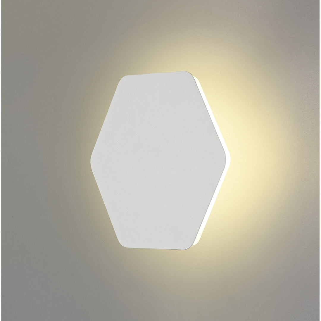 Nelson Lighting NLK04059 Modena Magnetic Base Wall Lamp LED 20/19cm Hexagonal Centre White/ Frosted Diffuser