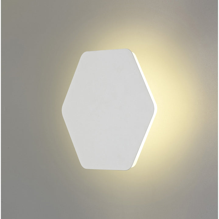 Nelson Lighting NLK04059 Modena Magnetic Base Wall Lamp LED 20/19cm Hexagonal Centre White/ Frosted Diffuser