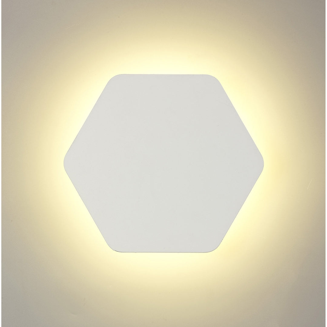 Nelson Lighting NLK04059 Modena Magnetic Base Wall Lamp LED 20/19cm Hexagonal Centre White/ Frosted Diffuser