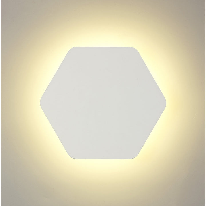 Nelson Lighting NLK04059 Modena Magnetic Base Wall Lamp LED 20/19cm Hexagonal Centre White/ Frosted Diffuser