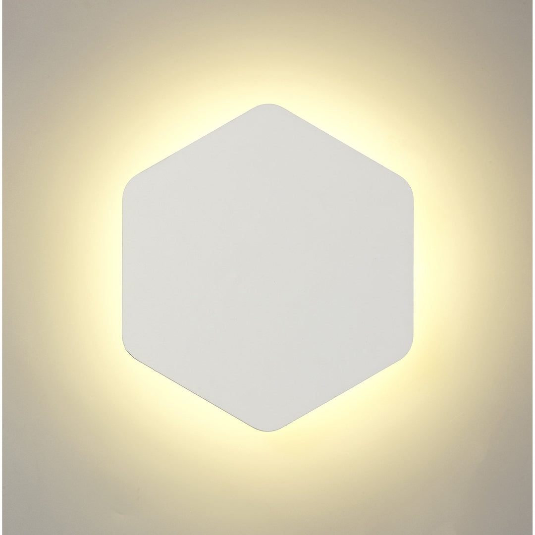 Nelson Lighting NLK04069 Modena Magnetic Base Wall Lamp LED 20/19cmHexagonal Centre White/ Frosted Diffuser