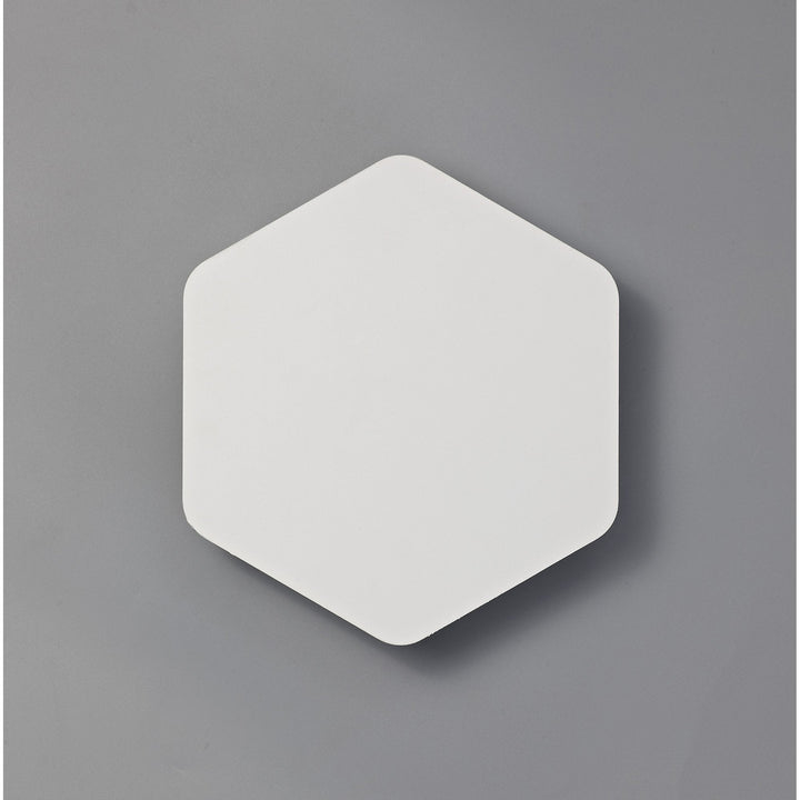 Nelson Lighting NLK04069 Modena Magnetic Base Wall Lamp LED 20/19cmHexagonal Centre White/ Frosted Diffuser