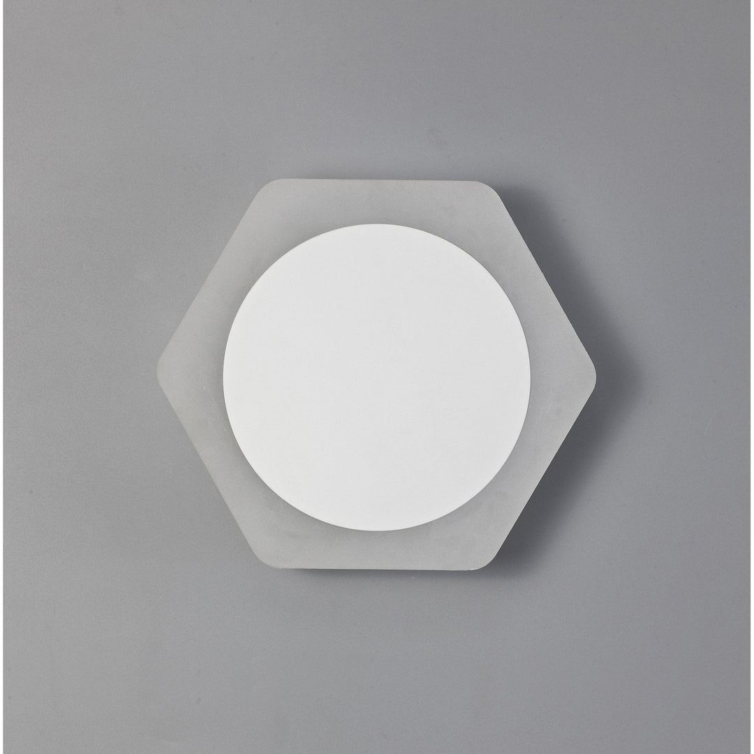 Nelson Lighting NLK04079 Modena Magnetic Base Wall Lamp LED 15cm Round 19cm Hexagonal Centre White