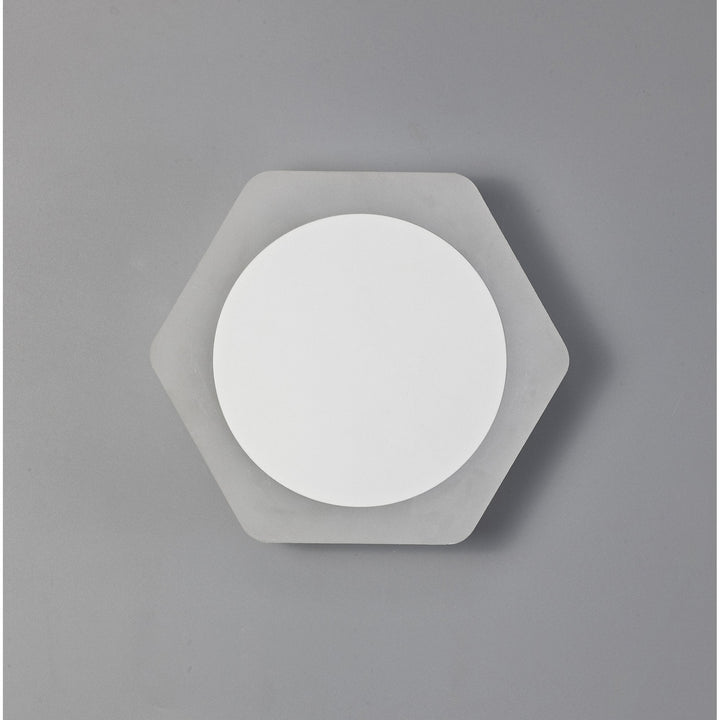 Nelson Lighting NLK04079 Modena Magnetic Base Wall Lamp LED 15cm Round 19cm Hexagonal Centre White