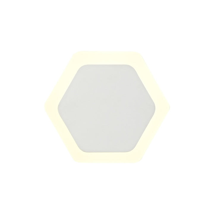 Nelson Lighting NLK04089 Modena Magnetic Base Wall Lamp LED 15/19cm Hexagonal Centre White