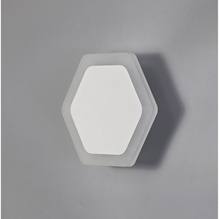 Nelson Lighting NLK04089 Modena Magnetic Base Wall Lamp LED 15/19cm Hexagonal Centre White