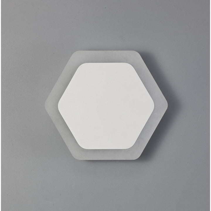 Nelson Lighting NLK04089 Modena Magnetic Base Wall Lamp LED 15/19cm Hexagonal Centre White