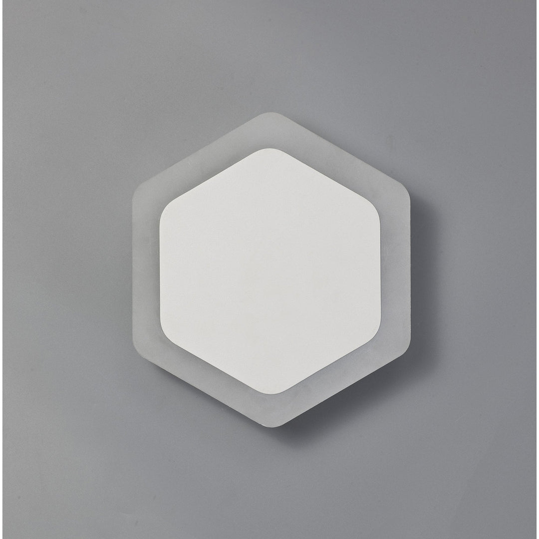 Nelson Lighting NLK04099 Modena Magnetic Base Wall Lamp LED 15/19cm Hexagonal Centre White