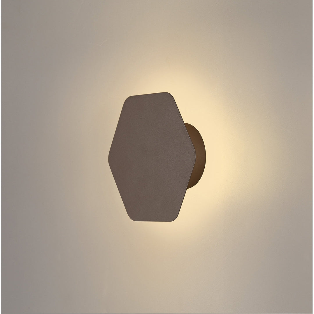Nelson Lighting NLK04199 Modena Magnetic Base Wall Lamp LED 15cm Horizontal Hexagonal Coffee
