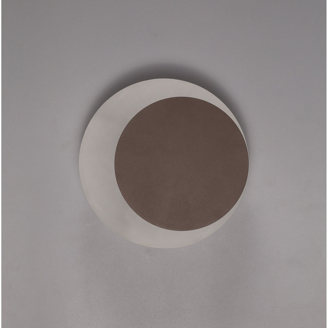 Nelson Lighting NLK04289 Modena Magnetic Base Wall Lamp LED 15/19cm Round Right Offset Coffee/ Frosted Diffuser