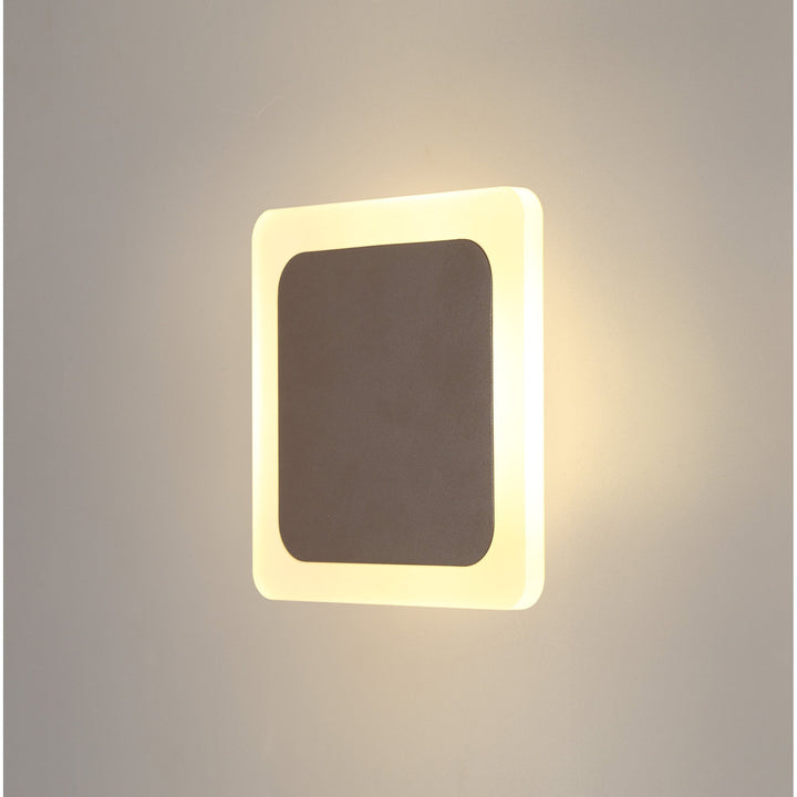 Nelson Lighting NLK04329 Modena Magnetic Base Wall Lamp LED 15/19cm Square Centre Coffee/ Frosted Diffuser