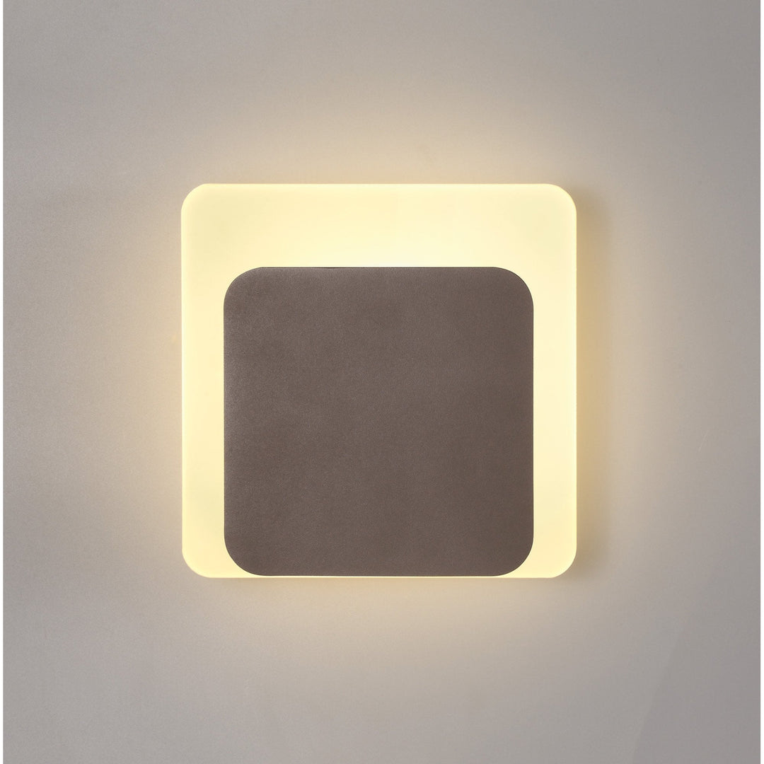 Nelson Lighting NLK04369 Modena Magnetic Base Wall Lamp LED 15/19cm Square Bottom Offset Coffee