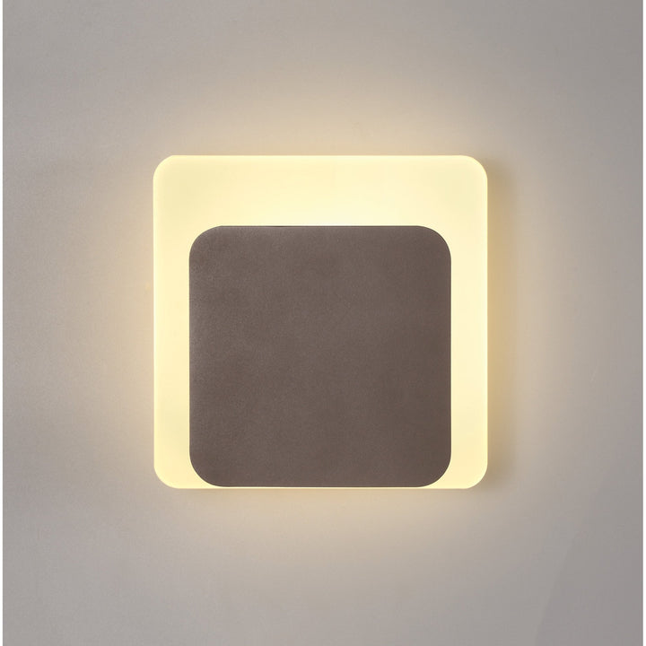 Nelson Lighting NLK04369 Modena Magnetic Base Wall Lamp LED 15/19cm Square Bottom Offset Coffee
