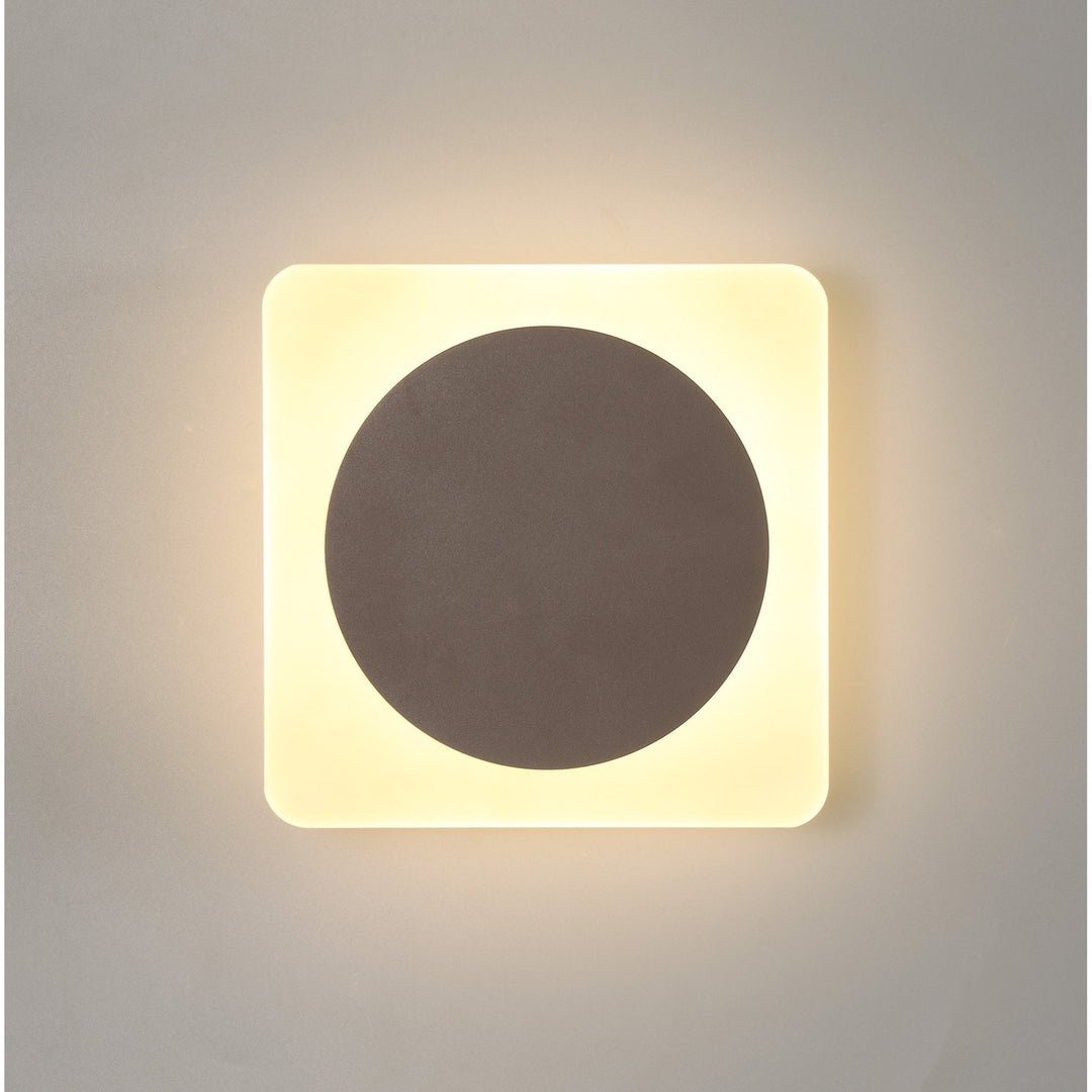 Nelson Lighting NLK04379 Modena Magnetic Base Wall Lamp LED 15cm Round 19cm Square Centre Coffee