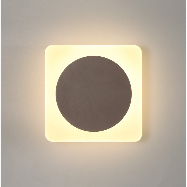 Nelson Lighting NLK04379 Modena Magnetic Base Wall Lamp LED 15cm Round 19cm Square Centre Coffee