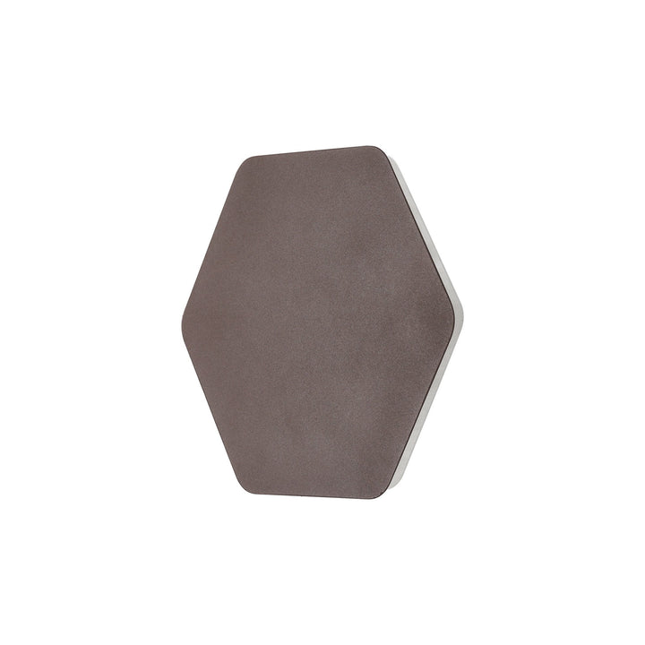 Nelson Lighting NLK04429 Modena Magnetic Base Wall Lamp LED 20/19cm Hexagonal Centre Coffee/ Frosted Diffuser