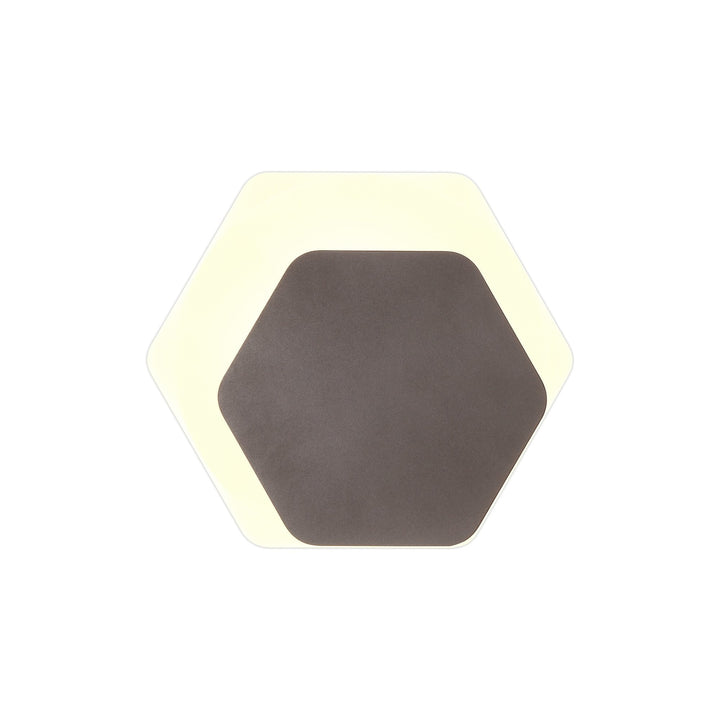 Nelson Lighting NLK04499 Modena Magnetic Base Wall Lamp LED 15/19cm Hexagonal Right Offset Coffee