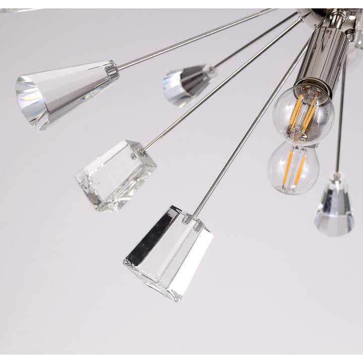 Nelson Lighting NL73929 Nellie Sputnik Pendant 9 Light Polished Nickel/Crystal