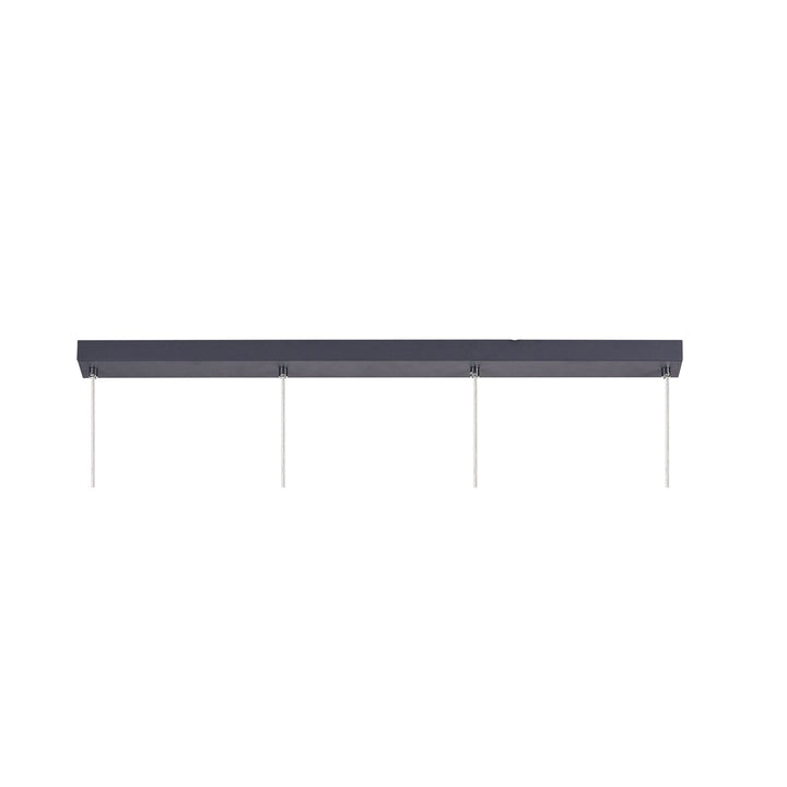 Nelson Lighting NL81159 Nivarna 4 Light Bar Linear Pendant Matt Grey/Polished Chrome/Cognac