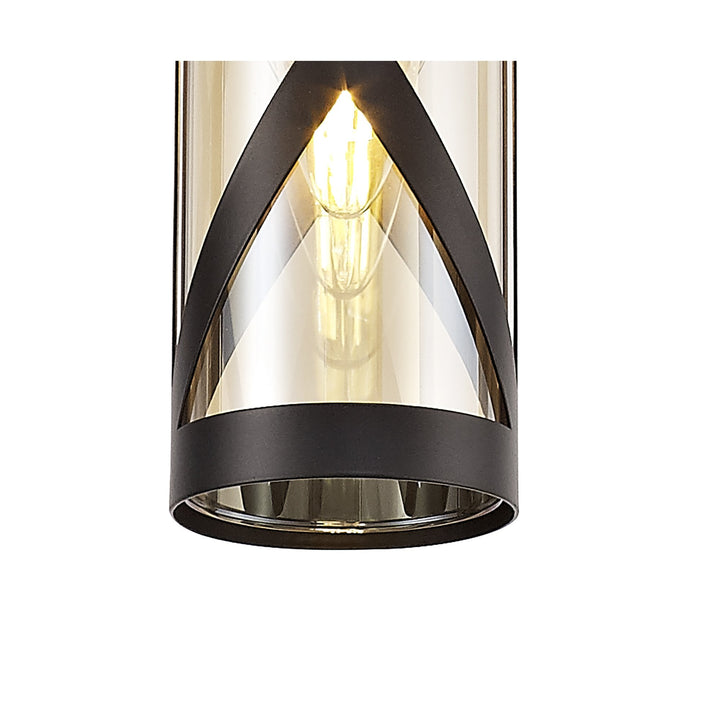 Nelson Lighting NL81469 Nivarna 1 Light Pendant Oiled Bronze/Polished Chrome/Amber