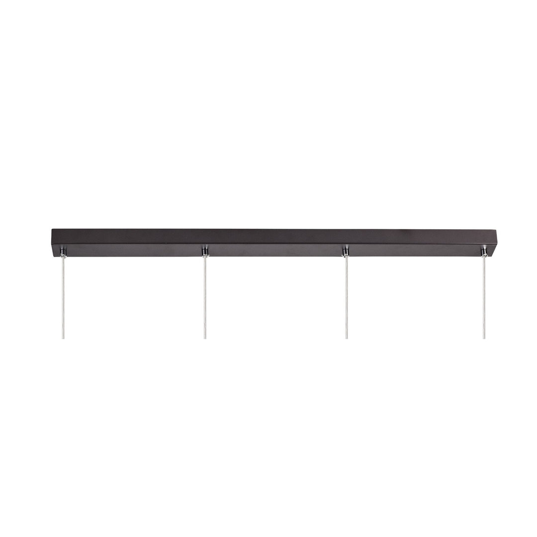 Nelson Lighting NL81479 Nivarna 4 Light Bar Linear Pendant Oiled Bronze/Polished Chrome/Amber