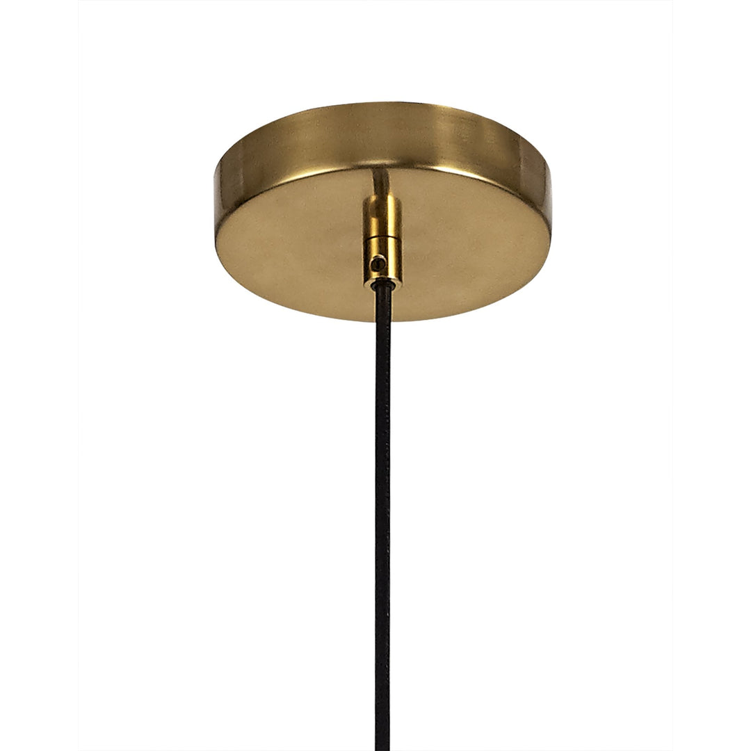 Nelson Lighting NL81339 Olivia Narrow Pendant 1 Light Ancient Brass/Clear Glass