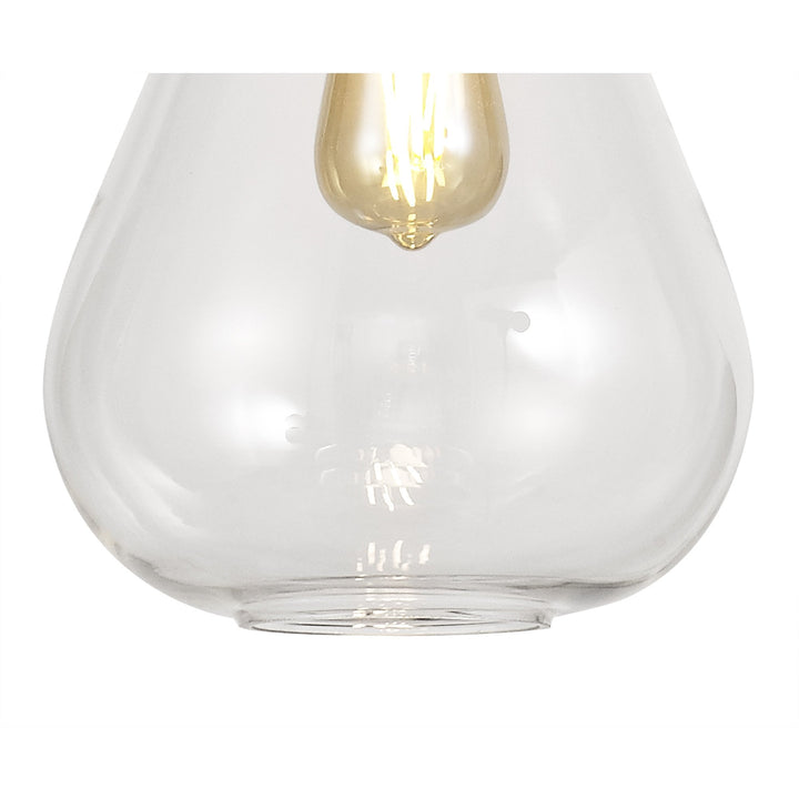 Nelson Lighting NL81339 Olivia Narrow Pendant 1 Light Ancient Brass/Clear Glass