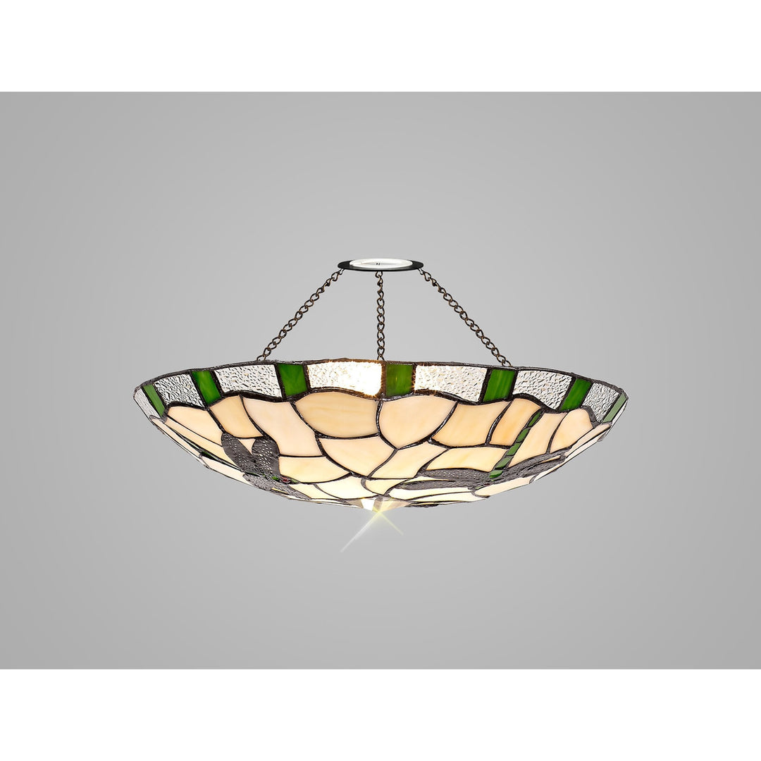 Nelson Lighting NL72579 Oonagh 35cm Tiffany Non-electric Up Lighter Shade Green/Cream/Clear Crystal