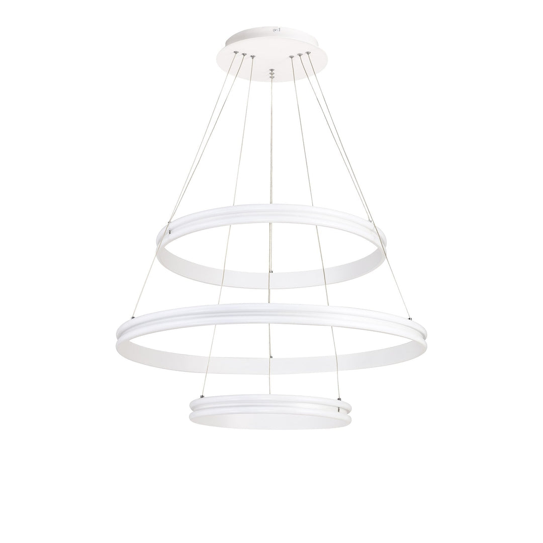 Nelson Lighting NL77709 Orla Pendant 3 Light LED Dimmable Matt White