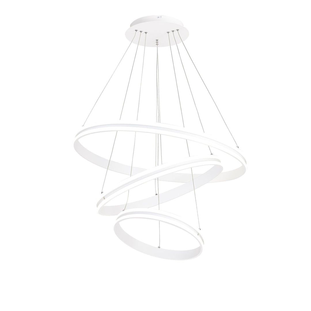 Nelson Lighting NL77709 Orla Pendant 3 Light LED Dimmable Matt White