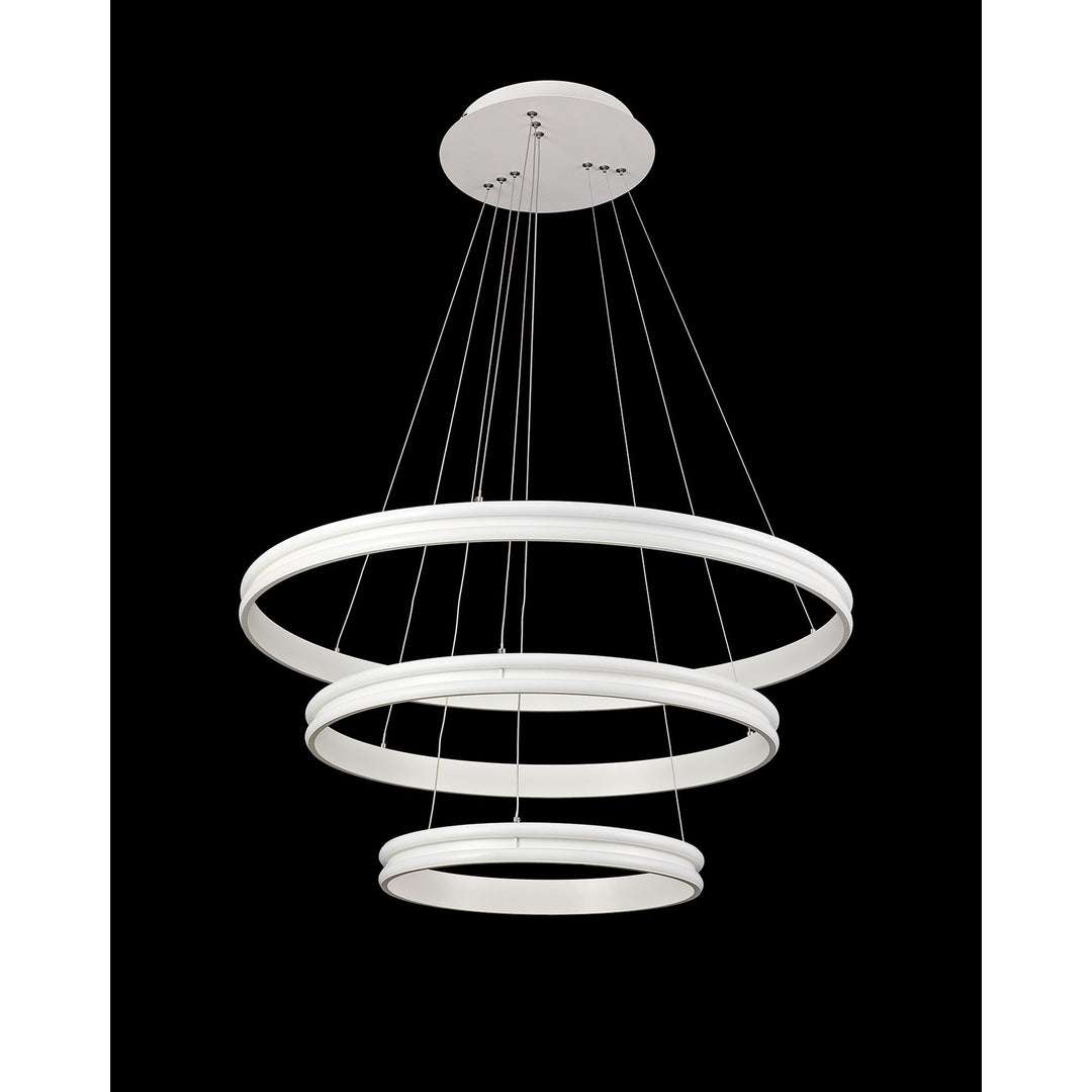 Nelson Lighting NL77709 Orla Pendant 3 Light LED Dimmable Matt White