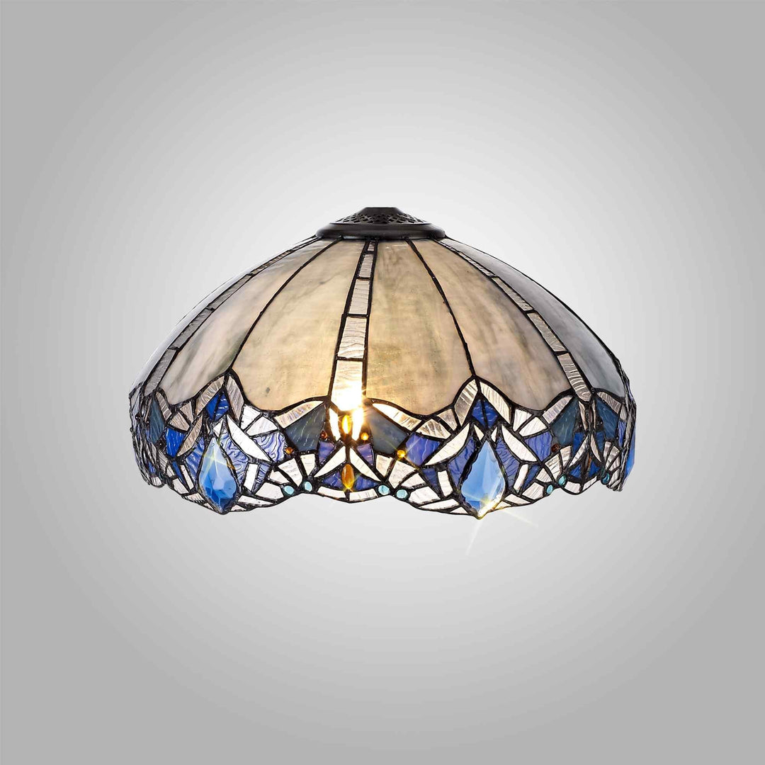 Nelson Lighting NL72759 Ossie Tiffany 40cm Shade Only Suitable For Pendant/Ceiling/Table Lamp Blue