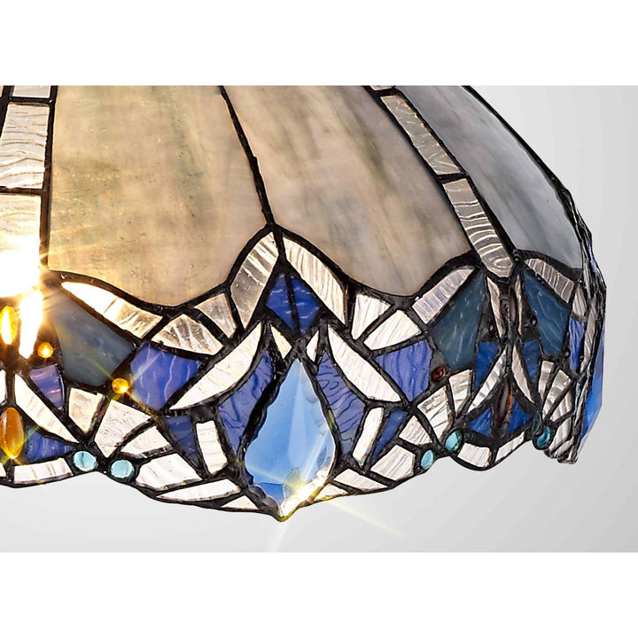 Nelson Lighting NL72759 Ossie Tiffany 40cm Shade Only Suitable For Pendant/Ceiling/Table Lamp Blue
