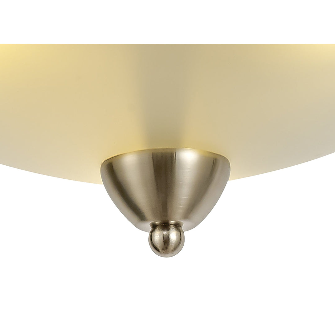 Nelson Lighting NL77529 Pinet Semi-Flush Ceiling 3 Light Satin Nickel/Frosted Glass