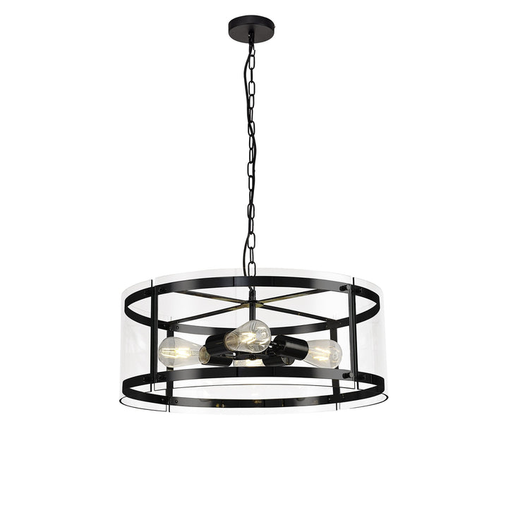 Nelson Lighting NL81689 Prince Pendant 4 Light Matt Black