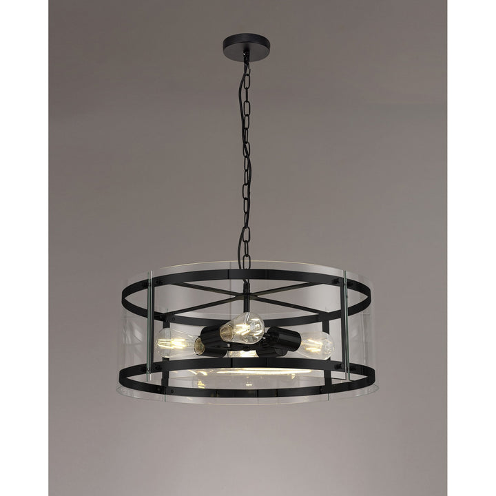 Nelson Lighting NL81689 Prince Pendant 4 Light Matt Black