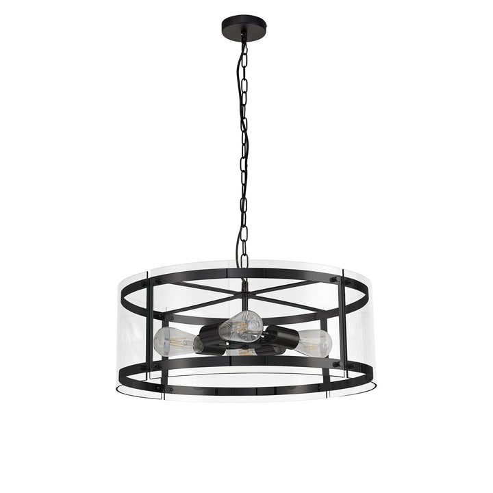 Nelson Lighting NL81689 Prince Pendant 4 Light Matt Black