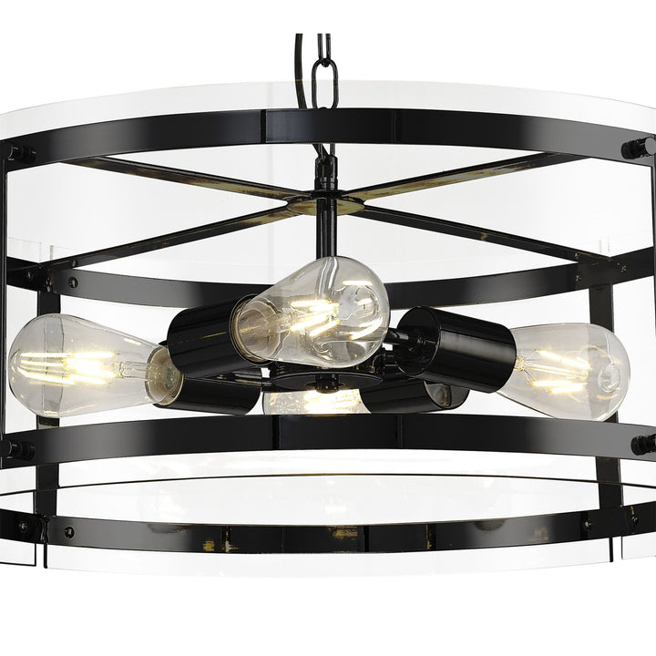 Nelson Lighting NL81689 Prince Pendant 4 Light Matt Black