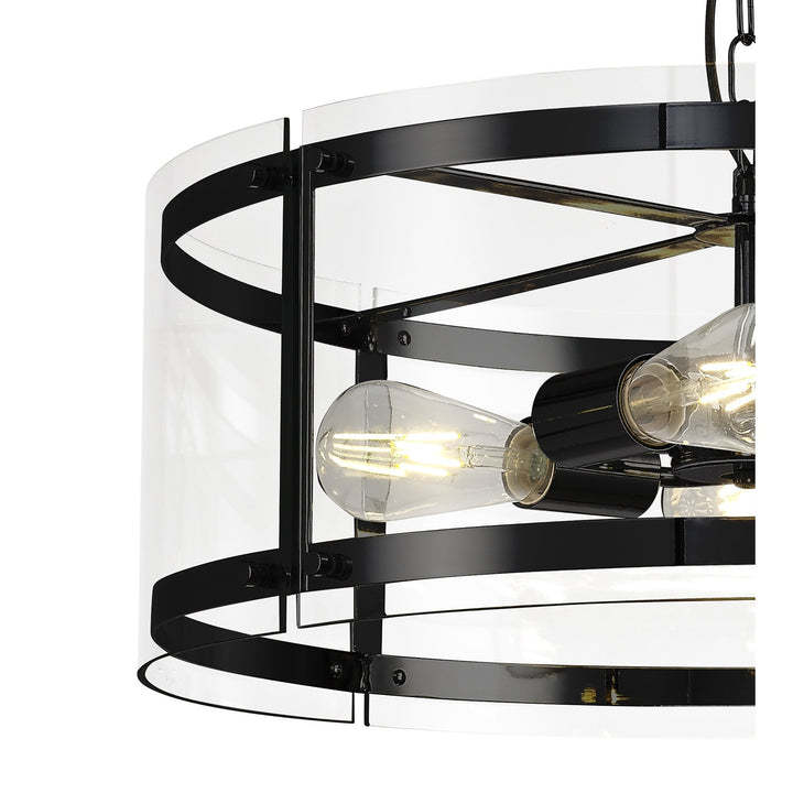 Nelson Lighting NL81689 Prince Pendant 4 Light Matt Black