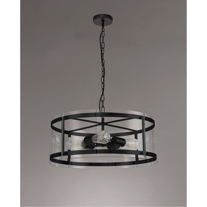 Nelson Lighting NL81689 Prince Pendant 4 Light Matt Black