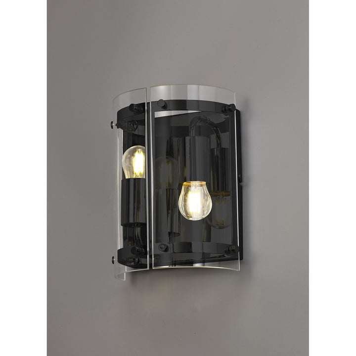 Nelson Lighting NL81699 Prince Wall Light 2 Light Matt Black