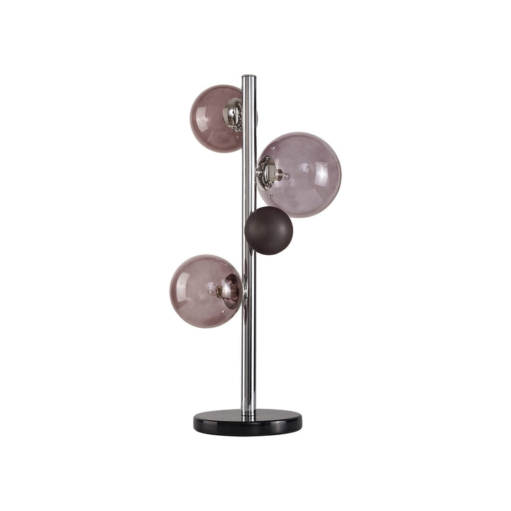 Nelson Lighting NL73059 Ravenna Table Lamp 3 Light Polished Chrome/Smoked Glass