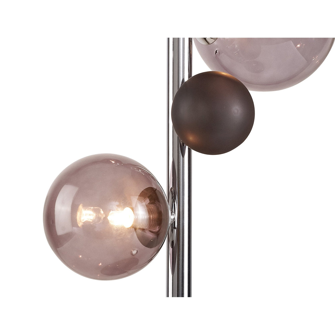 Nelson Lighting NL73059 Ravenna Table Lamp 3 Light Polished Chrome/Smoked Glass