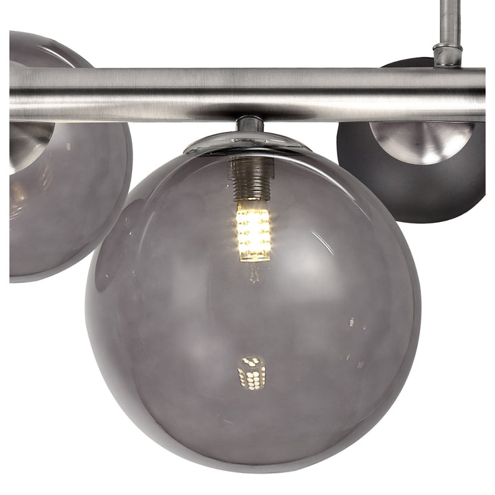 Nelson Lighting NL76579 Ravenna Semi-Flush Ceiling Light 4 Light Polished Chrome/Smoked Glass