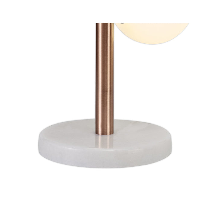 Nelson Lighting NL76639 Ravenna Table Lamp 3 Light Antique Copper/Opal & Copper Glass