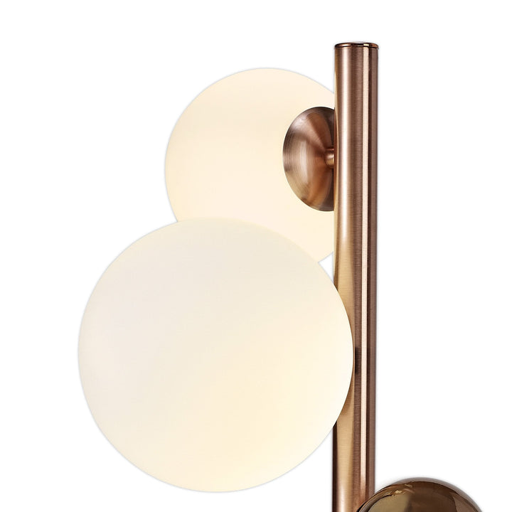 Nelson Lighting NL76639 Ravenna Table Lamp 3 Light Antique Copper/Opal & Copper Glass